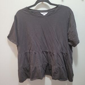 Black Time And Tru Tiered, Ruffled, Babydoll Top Size XXL